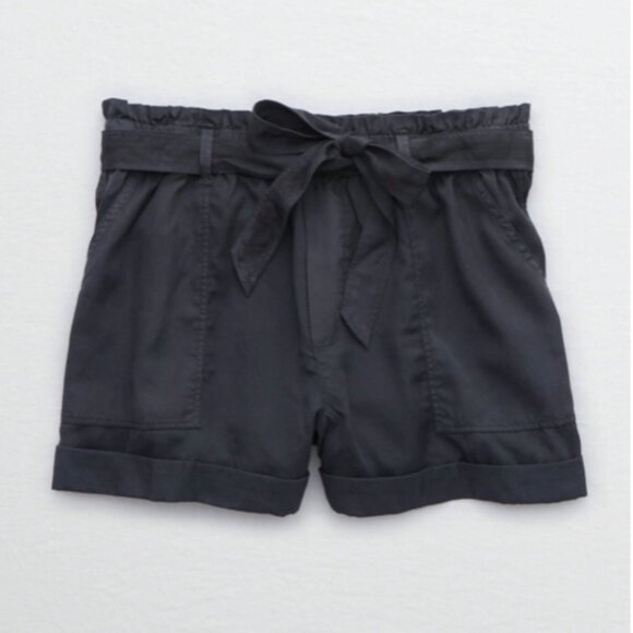 Aerie Paper Bag Dark Gray Camp Shorts - Picture 3 of 11